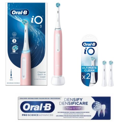 Oral-b iO3 Pink Električna četkica + Zamenski nastavci 2kom + Densify Deep Clean Pasta za zube Cene