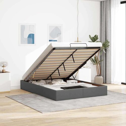 vidaXL Otomanski posteljni okvir brez vzmetnice siv 140x190 cm blago Cene
