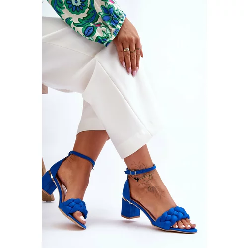 Kesi Suede sandals with braids blue Essenza