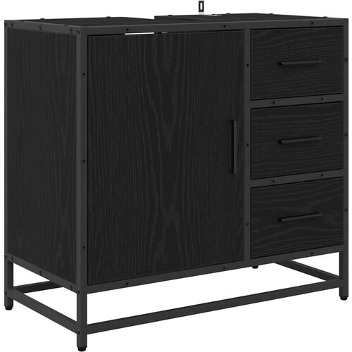 VidaXL Kopalni&amp;scaron;ka omara za umivalnik Črni hrast 65 x 33 x 60 cm, (5000064458) Slike