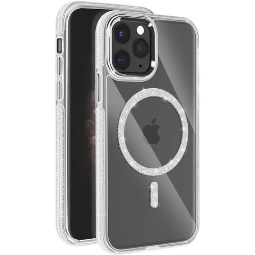 AVIZAR Ohi&scaron;je MagSafe za iPhone 11 Pro Max Silicone Glitter, Srebrna, (5000016294) Cene
