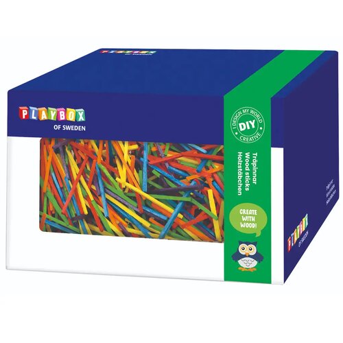 Playbox set barvnih lesenih palčk v škatli 350 gramov Cene
