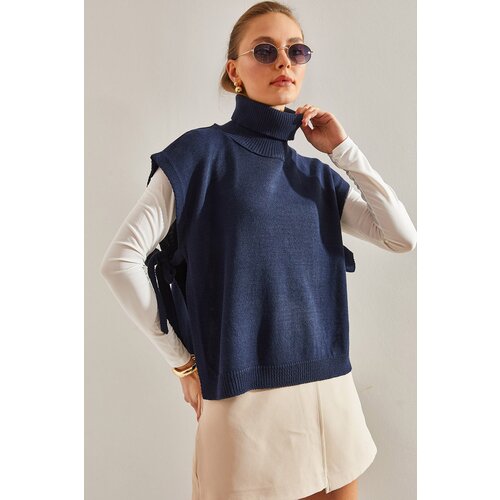 Bianco Lucci Women's Turtleneck Belt Tie Knitwear Sweater Cijene