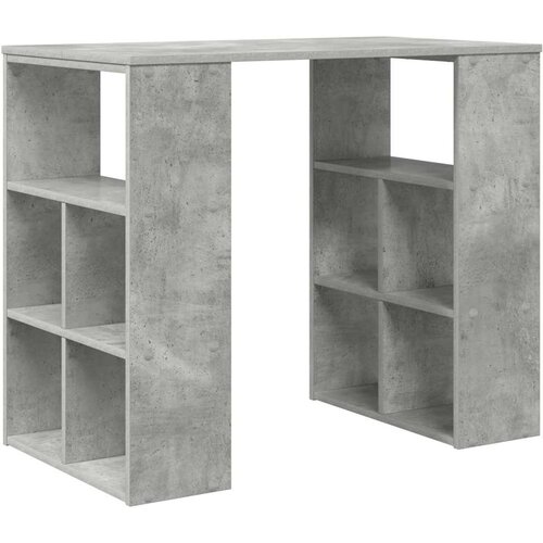  Stol s policom Betonski sivi 90 x 50 x 75 cm Konstruirano drvo Slike