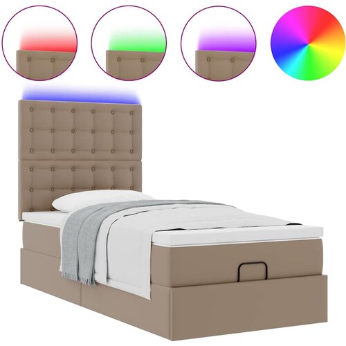 vidaXL Okvir kreveta s madracem cappuccina 90x200cm umjetna koža Cene