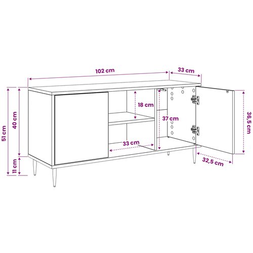 ormar ESSEN 102 x 33 x 51 cm Crni hrast Konstruirano drvo Slike