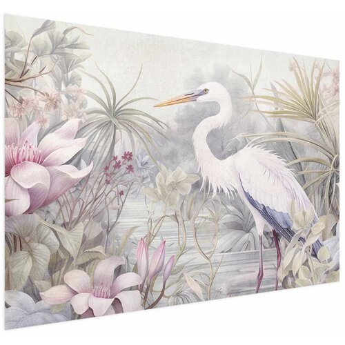  Plakat - Heron Wading in a Pond - illustration in light colors 60x40 Bez okvira Cene