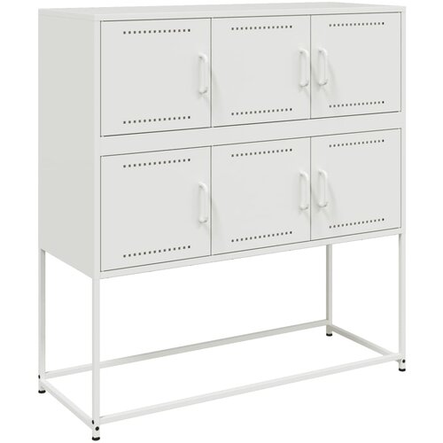 Maison Chic Komoda - Predalnik bela 100,5x39x107 cm jeklo, (21715842) Slike