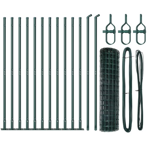 vidaXL Euro Ograda sa 13 Flanšastih Stupova 0.8x25 m Galvanizirani Čelik Cijene
