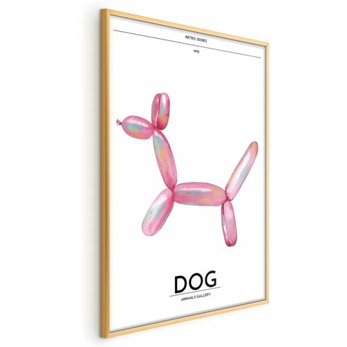  Plakat - Holo-Dog - Colorful Retro Dog 40x60 Zlatni okvir Cene
