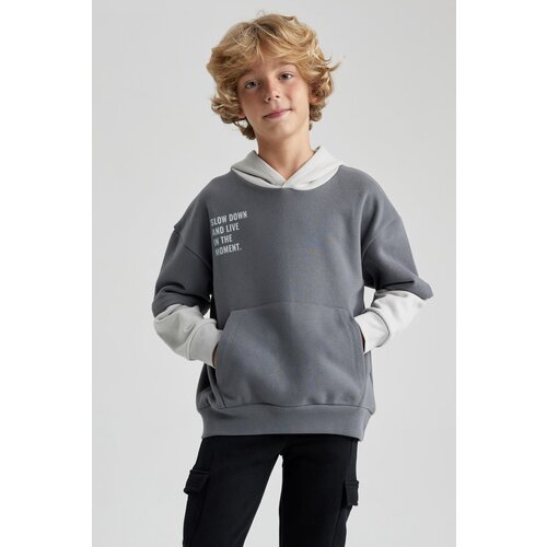 Defacto Boy's Oversize Fit Hooded Sweatshirt Slike