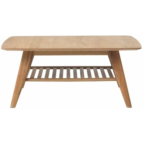 Unique Furniture Kavna mizica iz hrastovega lesa s polico Rho, 110 x 70 cm