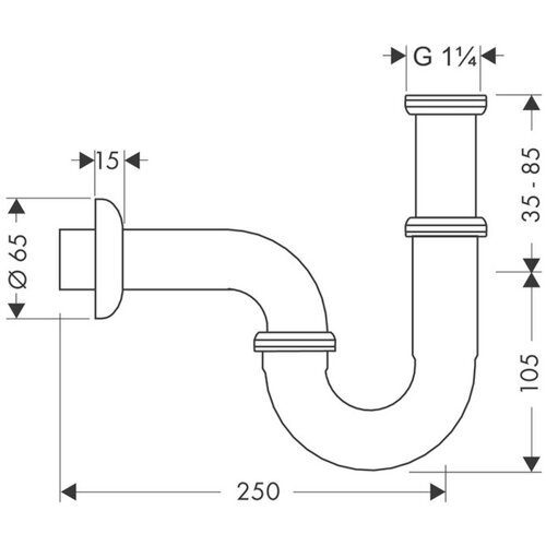 Hansgrohe 53002000 sifon za umivalnik spodnji del Cene