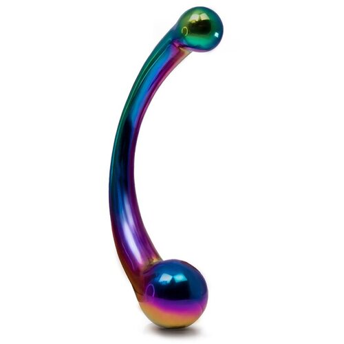 Black Label the rainbow curvy stainless steel double ended g-spot dildo Cene