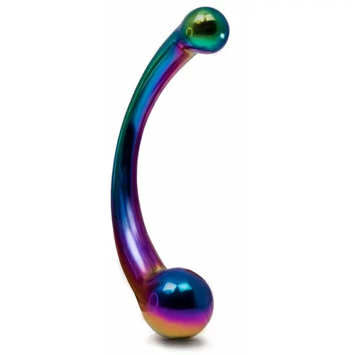 Black Label the rainbow curvy stainless steel double ended g-spot dildo