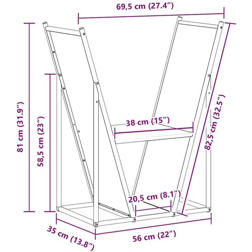vidaXL Stalak za drva bijela 69,5x35x81 cm hladno valjani čelik Cijene