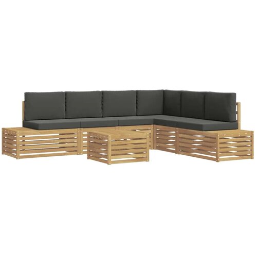  7 kom. Set vanjskih sofa Poliester Bijela i antracit - Bijela i antracit Cene