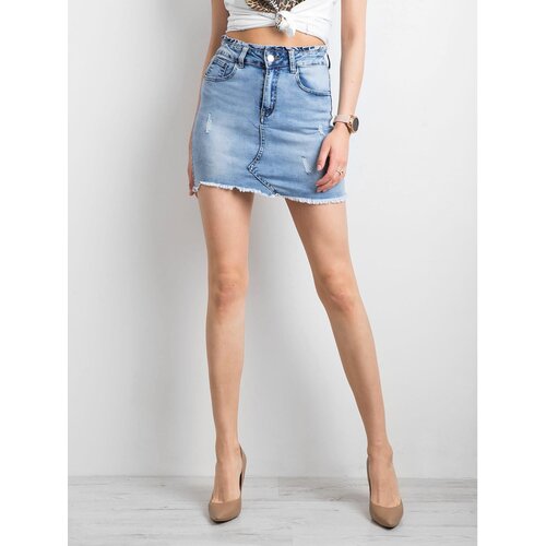 Fashion Hunters Women&amp;#039;s blue denim mini skirt Slike