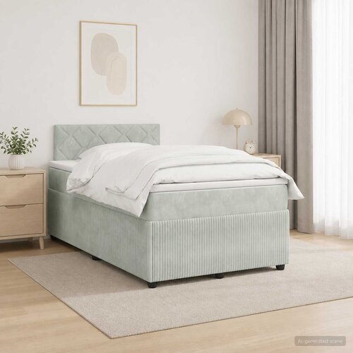  Boxspring krevet s madracem Svjetlosiva 120 x 190 cm Bar&scaron;un Cijene