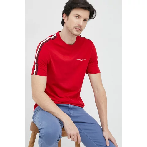 Tommy Hilfiger Pamučna majica boja: crvena, glatki model