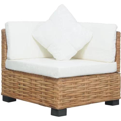  kutna sofa od prirodnog ratana s jastucima