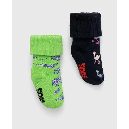 Happy Socks Dječje čarape Kids Animals Baby Terry Socks 2-pack boja: crna