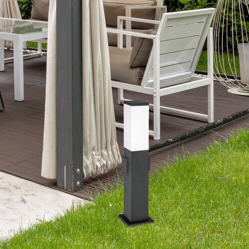 Rabalux bonn spoljna podna lampa 50cm 60W sa utičnicom crna IP44 spoljna rasveta Slike