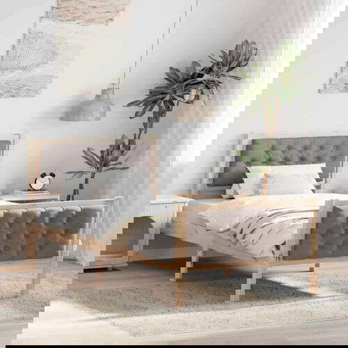  Konstrukcija postelje Taupe 90 x 190 cm Masivno borovo les, (5000084736) Slike