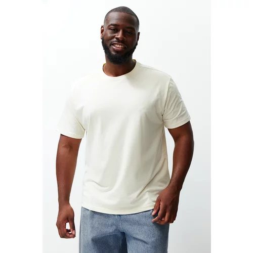 Trendyol Taş Men's Large Size Comfortable Regular/Normal Cut Basic T-Shirt