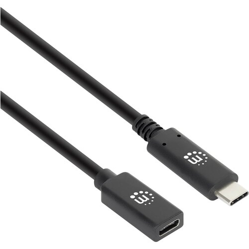 Manhattan USB kabel USB 3.2 gen. 2 (USB 3.1 gen. 2) USB-C&reg; vtič\, USB-C&reg; vtičnica 0.50 m črna 355230, (20416244) Cene