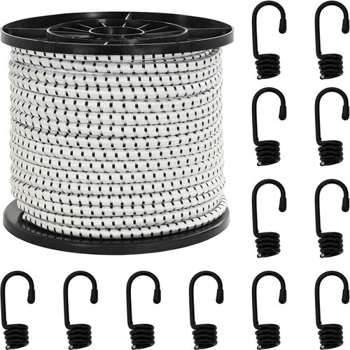  Bungee užadi s kukama 8 mm Crna i bijela PP i guma Cijene