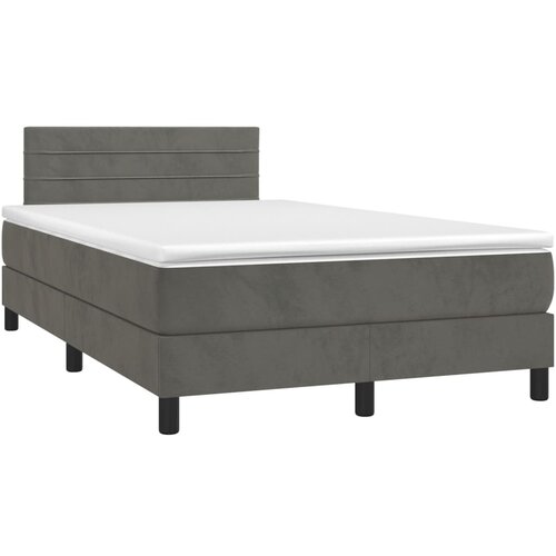 vidaXL Krevet box spring s madracem LED tamnosivi 120 x 190 cm bar&scaron;un Cijene