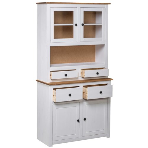 Maison Chic Visoka omara - Komoda - Predalnik bela 93x40,5x180 cm trdna borovina Panama Range, (21721154) Cene