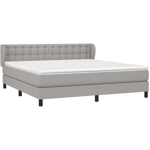  Krevet box spring s madracem svjetlosiva 160x200 cm tkanina Slike