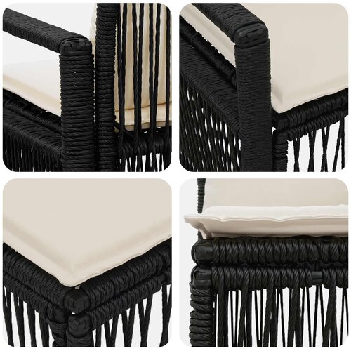  Sjedeća garnitura za vrt 7 kom. Crna poliratan 61 x 62 x 70 cm Slike