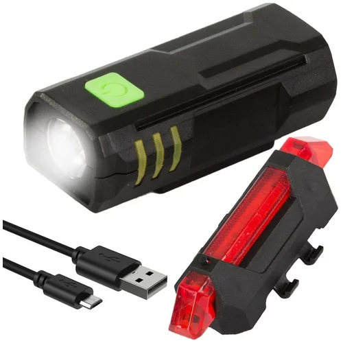  Set USB baterija. vodootporna lampa + stražnje svjetlo za bicikl