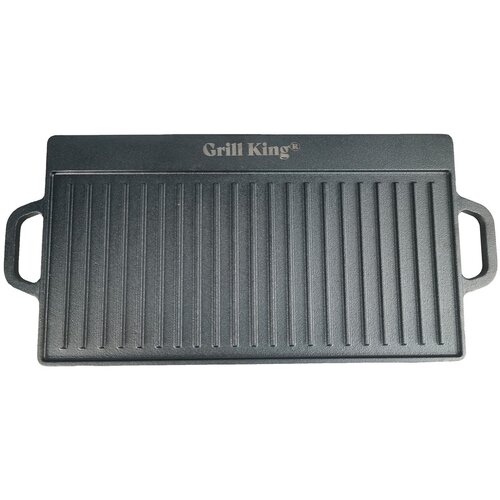 Grill King cast iron bbq dvostranska žar plošča z integriranimi ročaji, 38x28 cm, (21567570) Cene