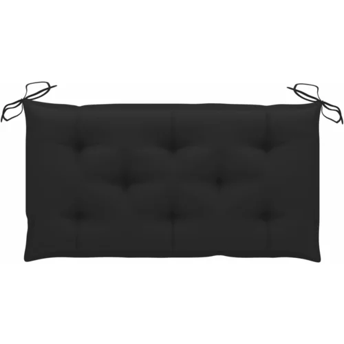Jastuk za vrtnu klupu crni 100 x 50 x 7 cm od tkanine