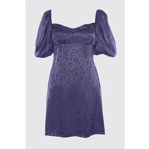 Trendyol Lilac Back Detailed Jacquard Satin Dress