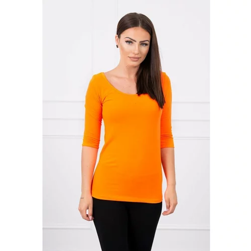 Kesi Round neckline blouse orange neon
