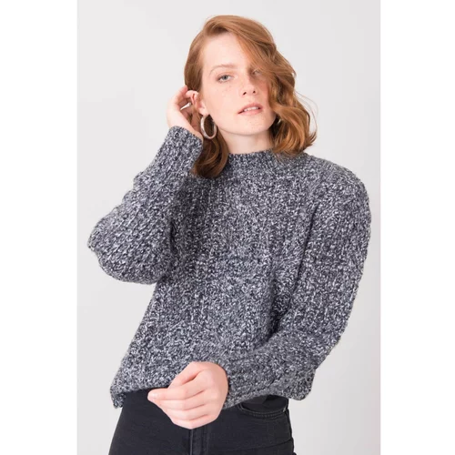 Fashionhunters Dark gray BSL turtleneck sweater