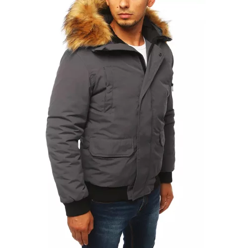 DStreet Dark gray men's winter jacket TX3942