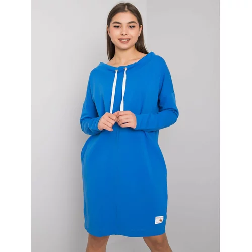 Fashionhunters Women's dark blue cotton dress