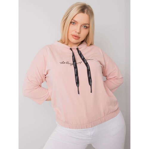 Fashion Hunters Dusty pink plus size blouse with Perry inscription Slike