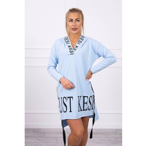 Kesi Dress with hood and print blue Slike