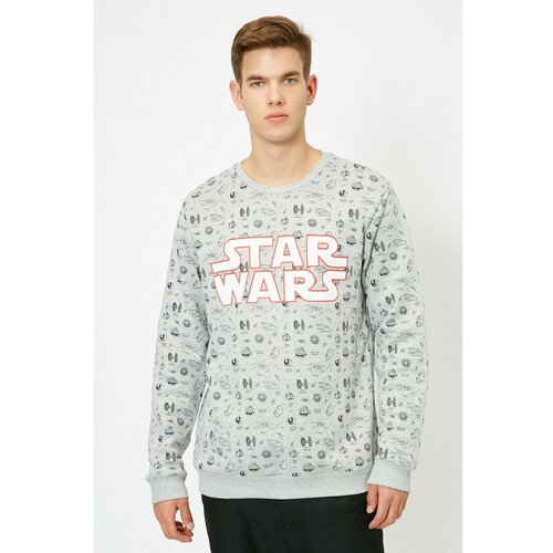 Koton Male Grey Star Wars Licensed Printed Sweatshirt Slike
