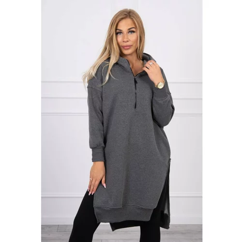 Kesi Insulated sweatshirt with slits on the sides graphite
