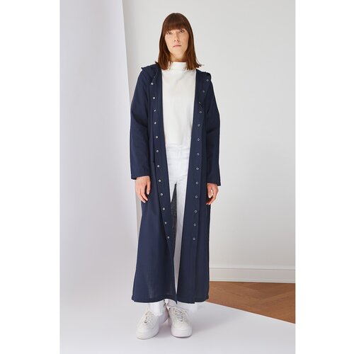 Trendyol Navy Blue Tile Hooded Snap Closure Woven Cap &amp;amp; Abaya Slike