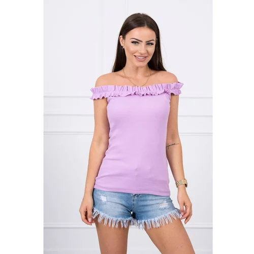 Kesi Off-the-shoulder blouse with frills purple