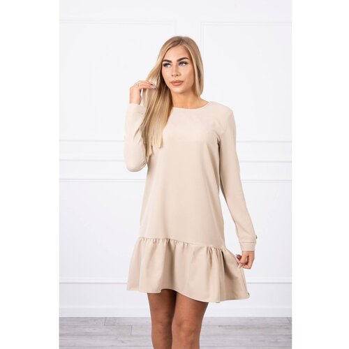 Kesi Dress with a flounce beige Slike